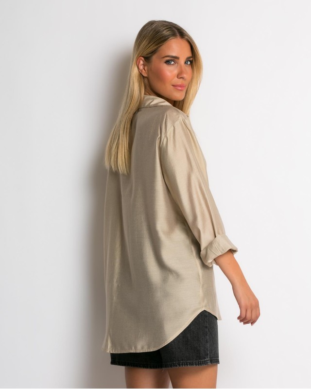 Πουκάμισο μακρύ με στρογγυλεμένο τελείωμα πούρο