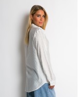 Πουκάμισο με πουά glitter λευκό