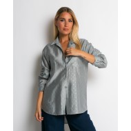 Πουκάμισο με πουά glitter γκρι