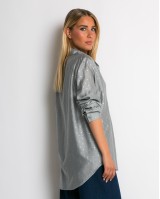 Πουκάμισο με πουά glitter γκρι