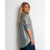 Πουκάμισο με πουά glitter γκρι