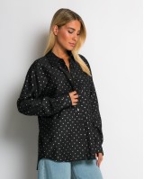 Πουκάμισο με πουά glitter μαύρο