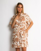 Σετ πουκάμισο και σορτς με baroque print ταμπά Σετ πουκάμισο και σορτς με baroque print ταμπά
