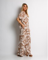 Σετ με leaf print πουκάμισο & παντελόνι ταμπά Σετ με leaf print πουκάμισο & παντελόνι ταμπά