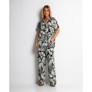 Σετ με leaf print πουκάμισο & παντελόνι μαύρο
