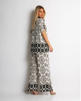 Σετ πουκάμισο και παντελόνι με boho print μαύρο Σετ πουκάμισο και παντελόνι με boho print μαύρο