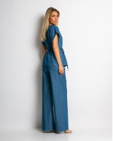 Σετ κιμονό με δέσιμο και παντελόνα denim Σετ κιμονό με δέσιμο και παντελόνα denim