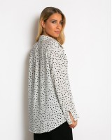 Πουκάμισο μακρυμάνικο με πουά λευκό