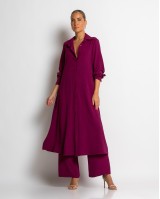 Σετ πουκαμίσα maxi και παντελόνα magenta