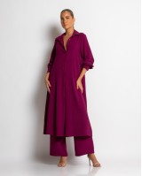 Σετ πουκαμίσα maxi και παντελόνα magenta