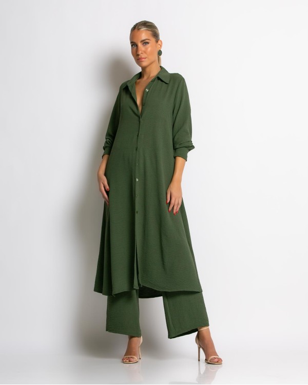 Σετ πουκαμίσα maxi και παντελόνα magenta