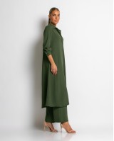 Σετ πουκαμίσα maxi και παντελόνα χακί