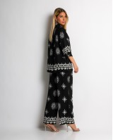 Σετ πουκάμισο και παντελόνι με ethnic print μαύρο Σετ πουκάμισο και παντελόνι με ethnic print μαύρο