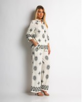 Σετ πουκάμισο και παντελόνι με ethnic print εκρού Σετ πουκάμισο και παντελόνι με ethnic print εκρού