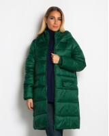 Μπουφάν μακρύ με κουκούλα & μπροστινές τσέπες πράσινο