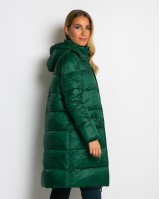 Μπουφάν μακρύ με κουκούλα & μπροστινές τσέπες πράσινο