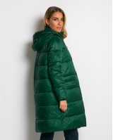 Μπουφάν μακρύ με κουκούλα & μπροστινές τσέπες πράσινο