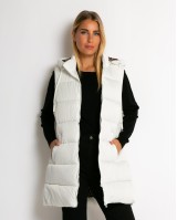 Μπουφάν αμάνικο με leopard μακρύ  λευκό