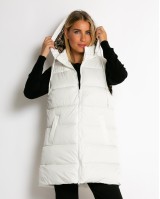 Μπουφάν αμάνικο με leopard μακρύ  λευκό