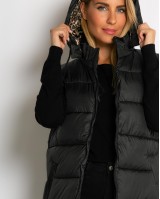 Μπουφάν αμάνικο με leopard μακρύ μαύρο