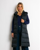 Μπουφάν αμάνικο μακρύ με αποσπώμενη κουκούλα navy