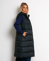 Μπουφάν αμάνικο μακρύ με αποσπώμενη κουκούλα navy