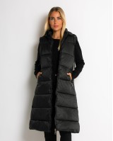 Μπουφάν αμάνικο μακρύ με αποσπώμενη κουκούλα μαύρο