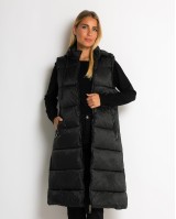 Μπουφάν αμάνικο μακρύ με αποσπώμενη κουκούλα μαύρο