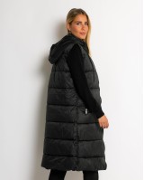 Μπουφάν αμάνικο μακρύ με αποσπώμενη κουκούλα μαύρο