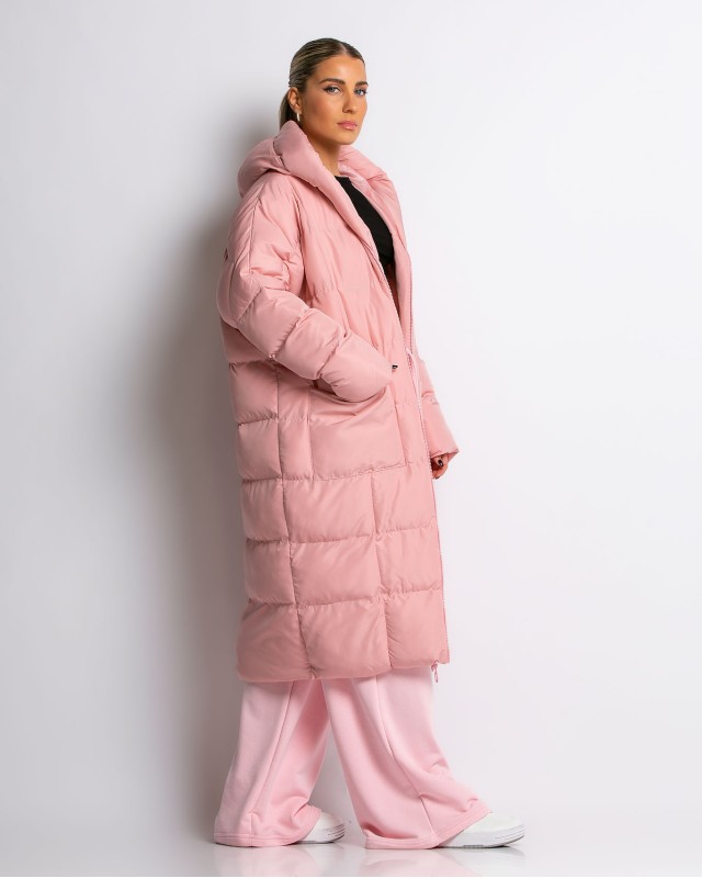 Μπουφαν oversized ροζ