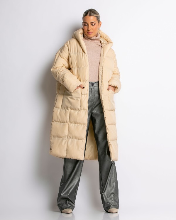 Μπουφαν oversized ροζ