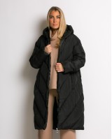 Μπουφάν μακρύ καπιτονέ μαύρο