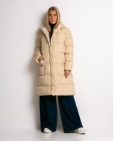 Μπουφάν μακρυμάνικο μακρύ μπεζ