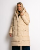 Μπουφάν μακρυμάνικο μακρύ μπεζ