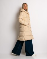 Μπουφάν μακρυμάνικο μακρύ μπεζ