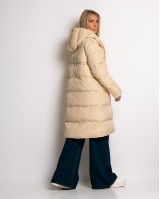 Μπουφάν μακρυμάνικο μακρύ μπεζ