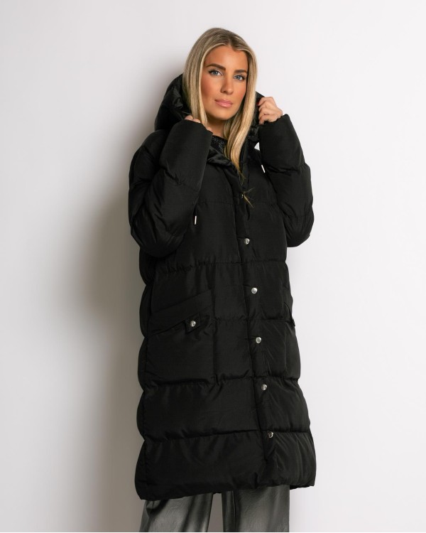 Μπουφάν μακρυμάνικο μακρύ γκρι