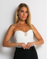 Κορμάκι ψηλόμεσο με μεταλλική αγκράφα εκρού