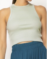 Crop top rip Χακί Ανοιχτό