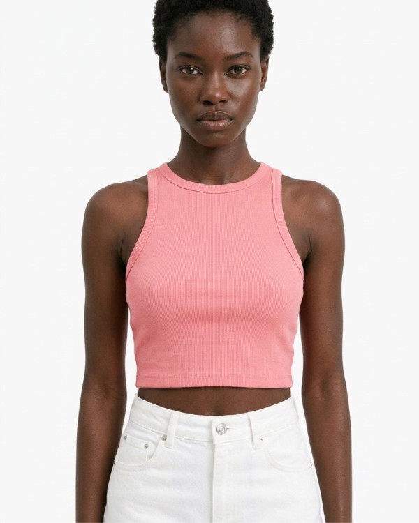 Crop top rip κοραλί