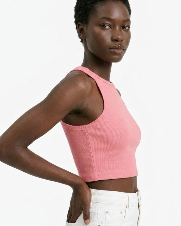 Crop top rip κοραλί