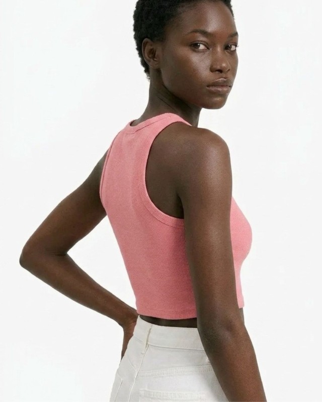 Crop top rip κοραλί