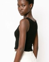 Crop top αμάνικο Viscose Μαύρο