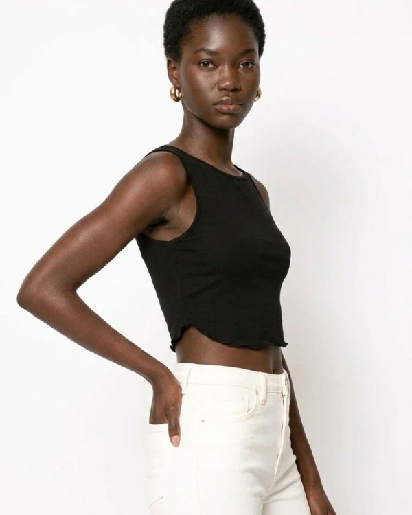 Crop top αμάνικο Viscose μωβ