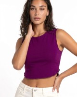 Crop top αμάνικο Viscose μωβ