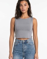 Crop top αμάνικο Viscose γκρι