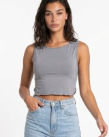 Crop top αμάνικο Viscose γκρι