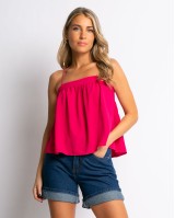 Crop top με δέσιμο στην πλάτη φούξια Crop top με δέσιμο στην πλάτη φούξια