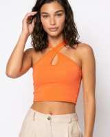 Μπλούζα Top viscose χιαστή κοραλί