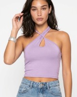 Μπλούζα Top viscose χιαστή λιλά